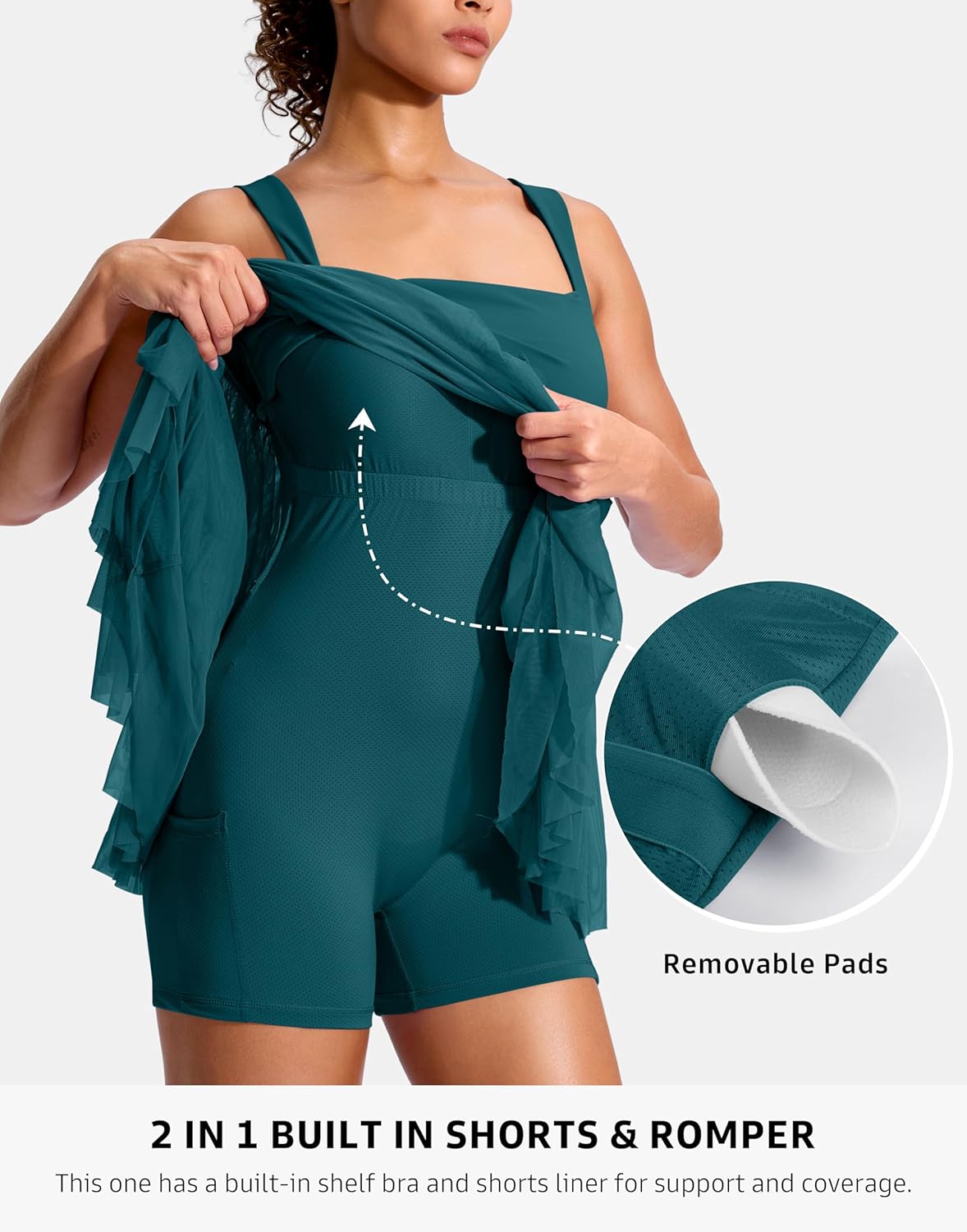 Soothfeel Tennis Dresses for Women Athletic Dress with Built in Shorts & Bra Flowy Golf Workout Dresses with Pockets Summer - Image 3