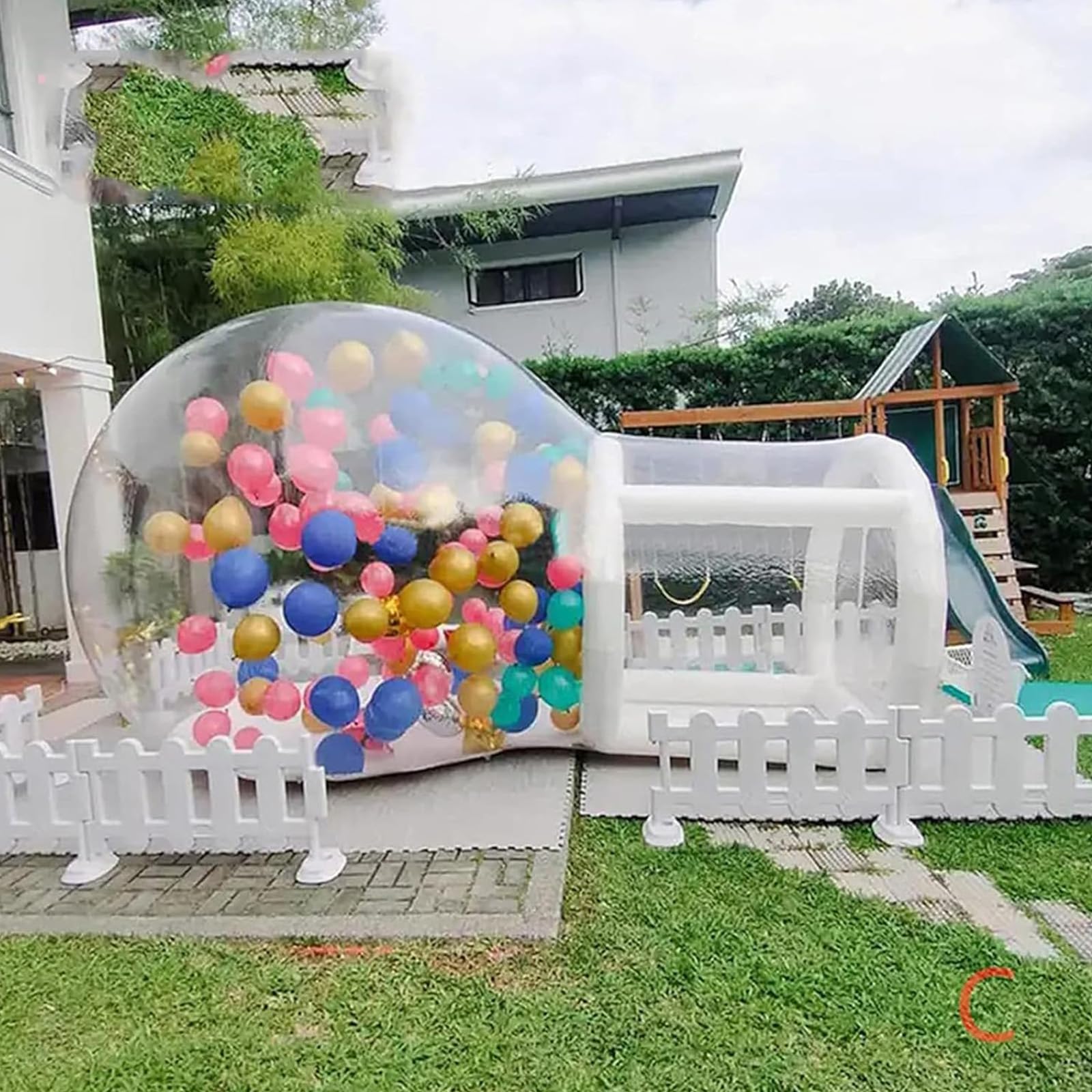Water Trampoline,Water Trampoline for Lake, Transparent Inflatable Bubble House Outdoor B&B Without Setting Up Quick-Open Tent, PVC Inflatable Dome House Bubble