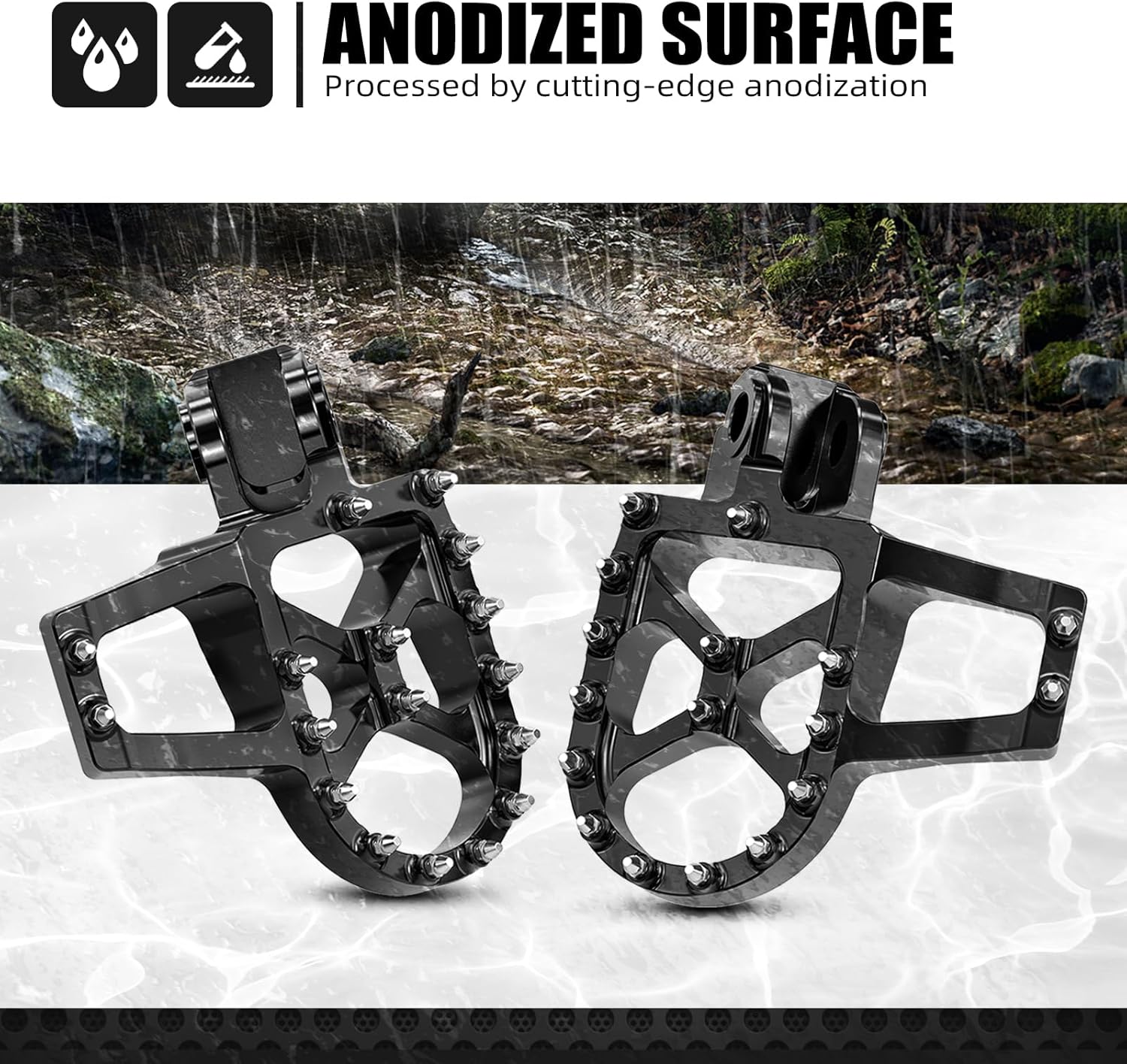 NICECNC Motorcycle Footrests Foot Pegs Compatible with KTM 125-500 XC SX XCF SXF 2023-24 125-500 EXC EXCF XCW 2024,Compatible with Husqvarna 125-450 FC FX TX TC 2023-24 125-501 TE FE 2024,See Fitment