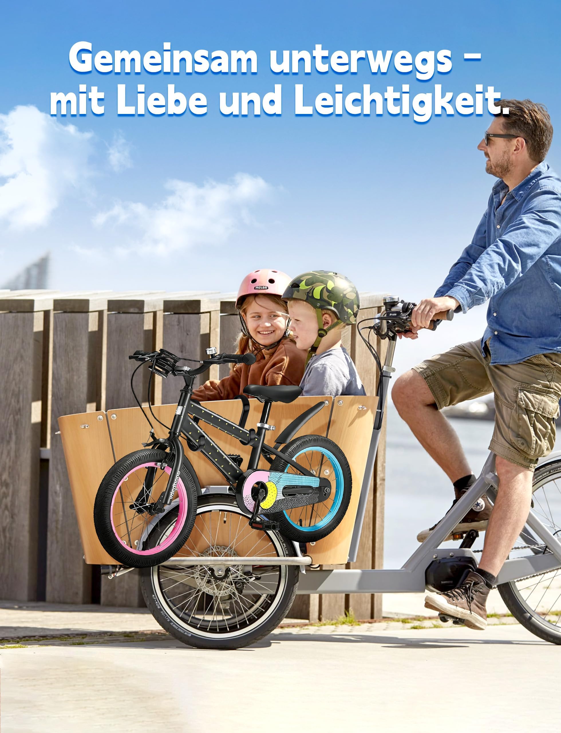 WildKids Bike Holder S – 2X Halterung für Kinderfahrrad & Laufrad, Lastenfahrrad Zubehör, bis 60 kg belastbar, Passt zu den meisten Modellen der Marken Riese & Müller, Babboe und weitere