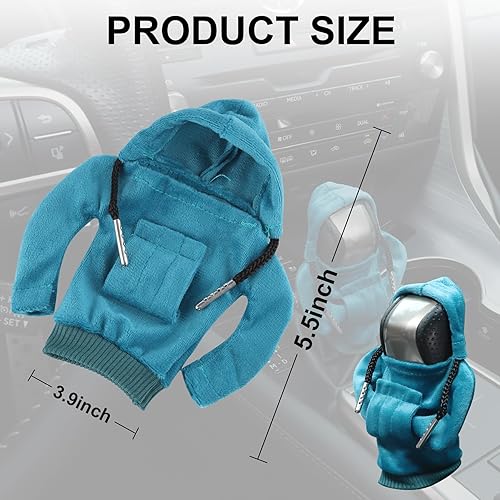 Miniatura 5 de GaRhomxy Pomos de palanca de cambios de automóvil, perilla de palanca de cambios de automóvil, bonita sudadera con capucha para engranaje de