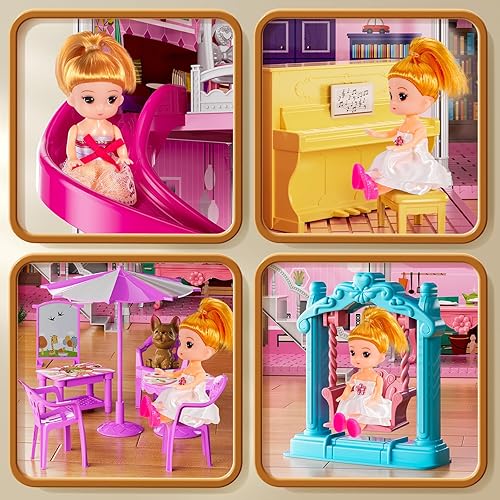 Miniatura 3 de Villa - Juguetes para niñas de 2, 3, 4, 5, 6, 7, juguetes para interiores y exteriores para edades de 3 a 8 años con 2 muñecas, juego de simulación