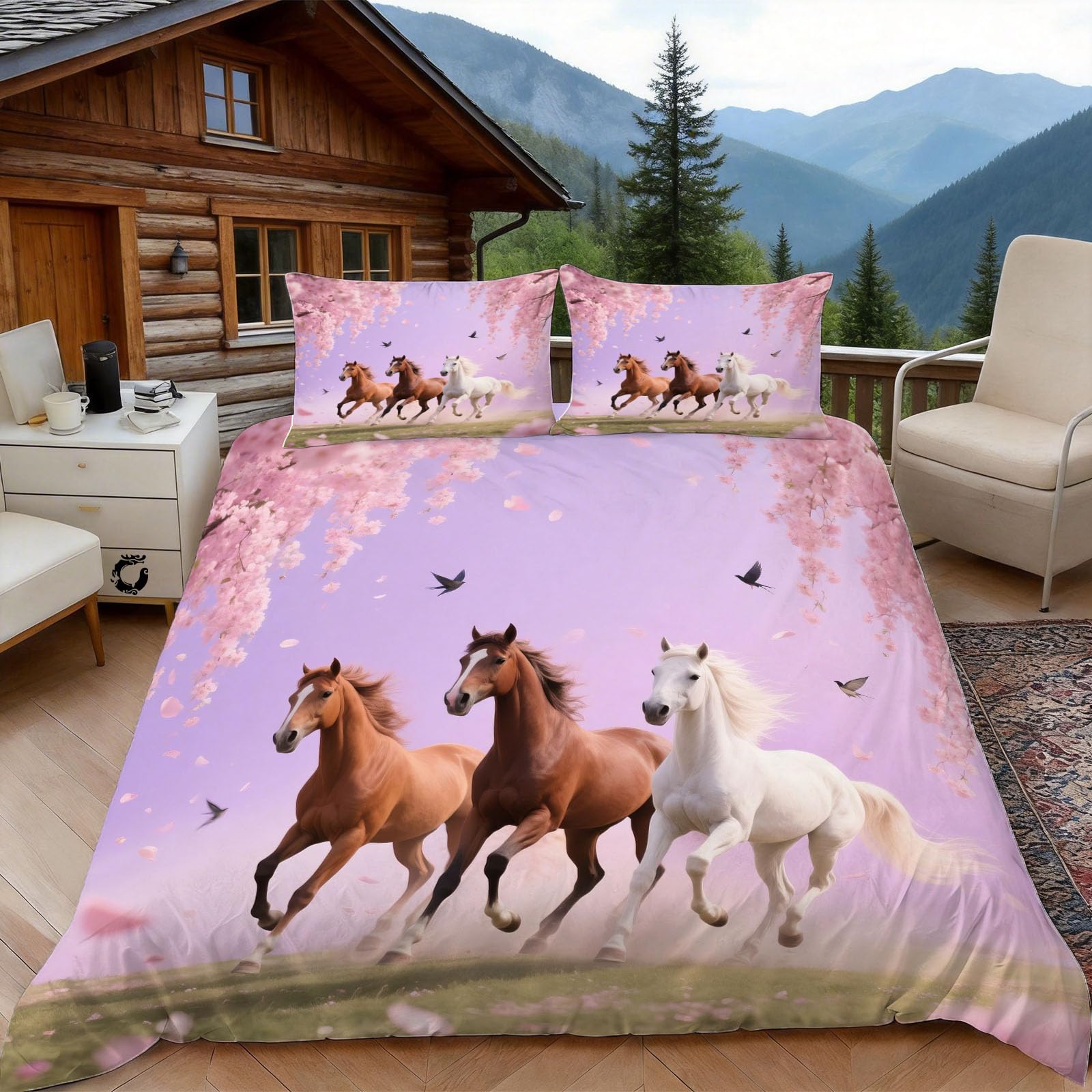 Housse de couette cheval courant 240x260 pour des nuits d'évasion