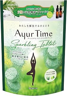バスクリン アーユルタイム スパークリングタブレット レモングラス&ベルガモットの香り [200g(約5回分)] 重炭酸タイプ 入浴剤 天然精油