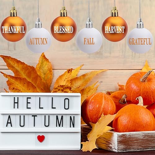 Miniatura 7 de 24 bolas colgantes de otoño para el día de Acción de Gracias, decoración colgante de bolas de cosecha de otoño de 1.6 pulgadas, bolas de