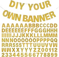 mifengda Gold Glitter DIY Banner Kit with 110pcs Letters Numbers - Custom Birthday Graduation Wedding Party Decor