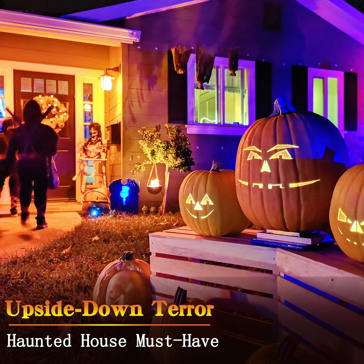 Flame Effect Bulb with Gravity Sensor Realistic Flickering Fire & Upside Down Effect, 4 Lighting Modes, E26 Base - for Halloween Decorations, Parties, Home Decor (4 Pack)