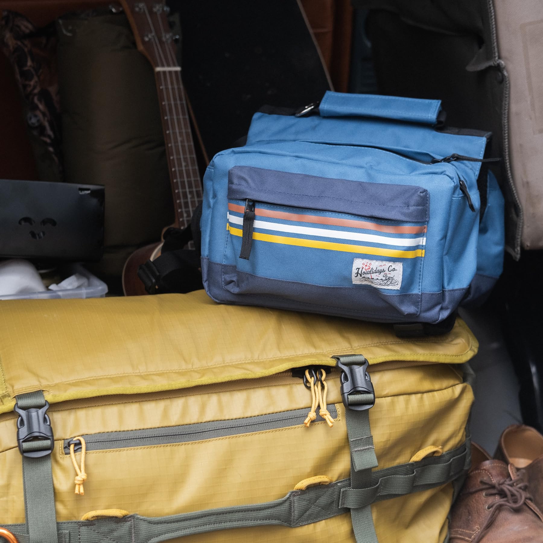 Mochila para perros medianos y grandes – Paquete para perros con asa | Arnés para perro con paquetes laterales grandes | Bolsa de sillín para perro al aire libre para senderismo, camping
