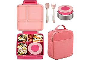 Bento Lunch Box Set for Kids: Leakproof Meal Kit with Insulated Bag...