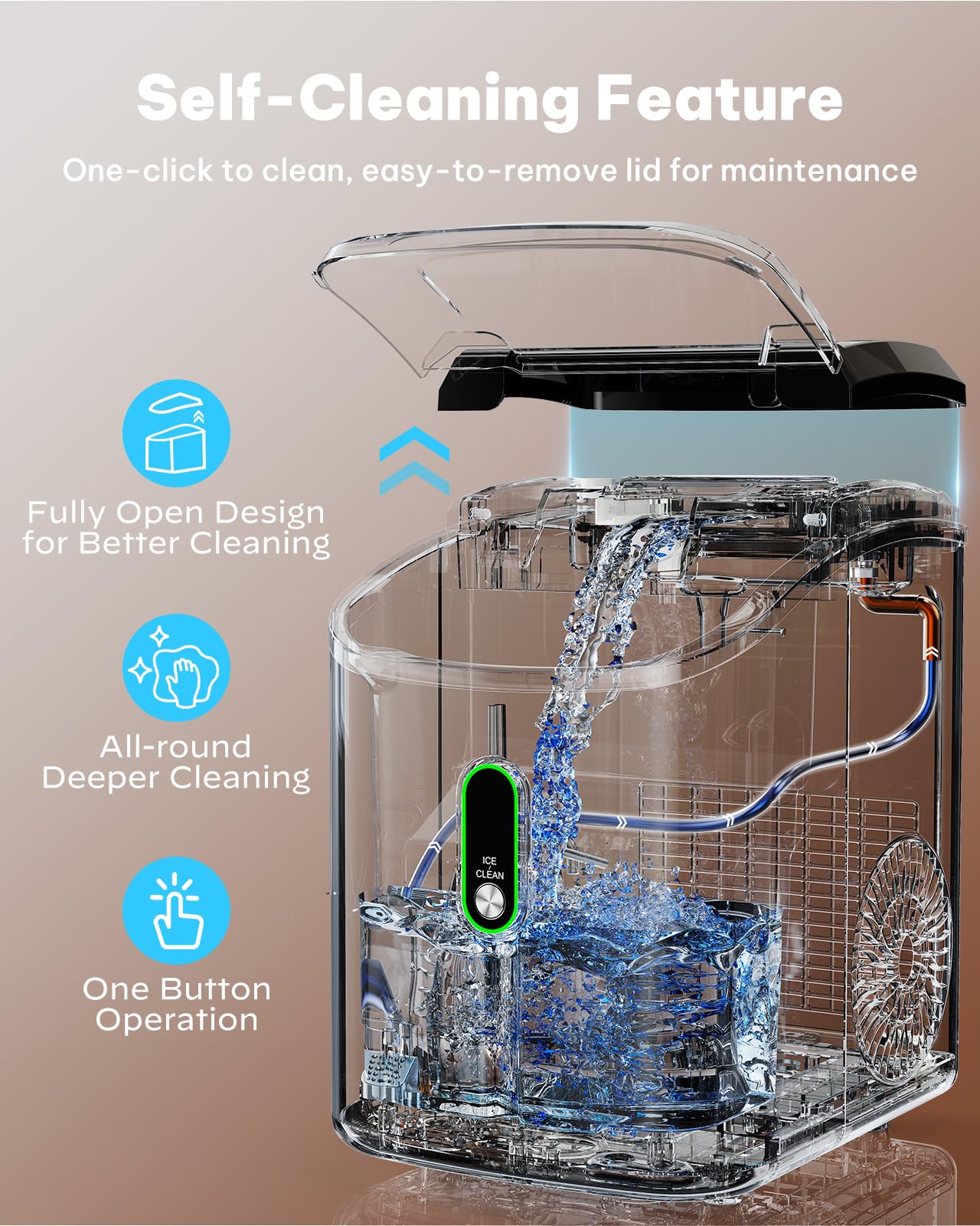 Silonn Nugget Ice Maker Countertop, Pellet Ice Machine with Self-Cleaning Function, Sonic Ice Maker Produces 33lbs of Chewable Ice in 24 Hours, Ideal for Home Kitchen and Office (Black) on Fridge.com