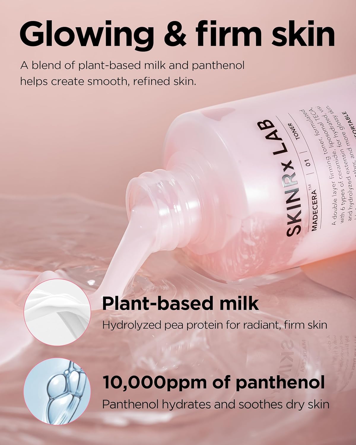 SKINRxLAB MadeCera Cream Double Essence Firming Korean Toner – Dual Layer Hydration Toner with Milk Protein, Ceramide and Panthenol - Makeup Boosting for Smooth Skin, 5.07 fl.oz. - Image 4
