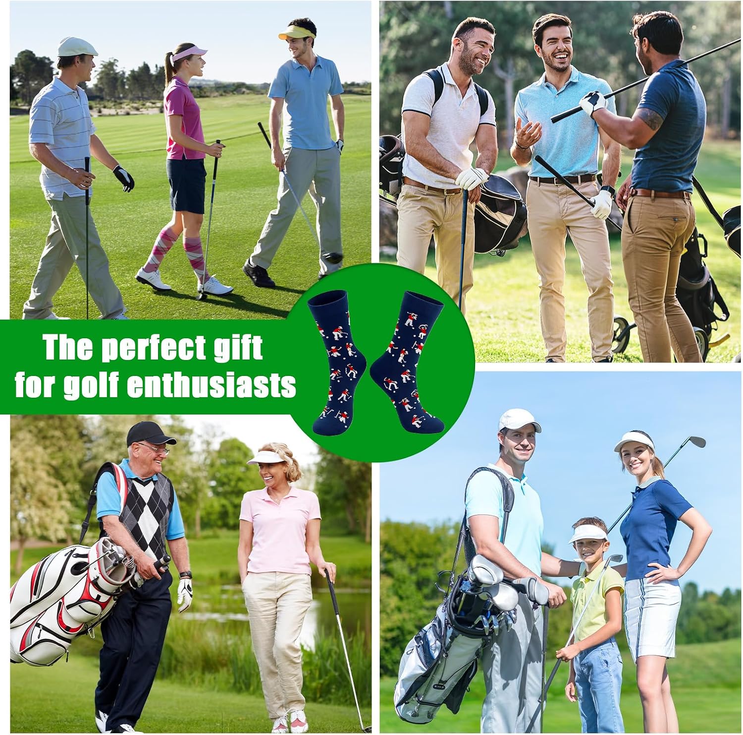 Golf Socks,Funny Golfer Novelty Socks for Golfers,Funny Golf Fathers Day Gift for Dad Husband Stepdad Size 10-13
