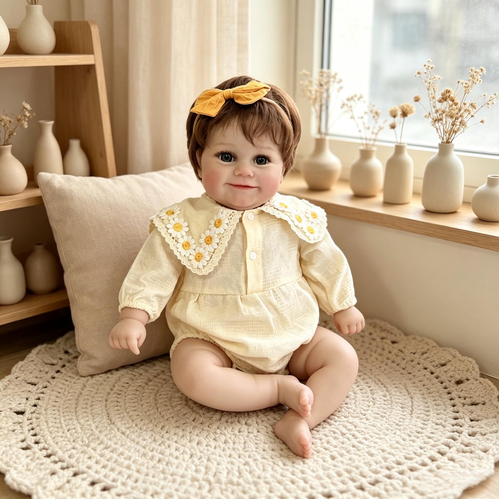 RXDOLL Realistyczne lalki Reborn Baby Dolls silikonowe na całe ciało, 50 cm, realistyczne, noworodek, dziewczynka z pełnym winylowym korpusem, prawdziwe prezenty dla lalek, zestaw zabawek z