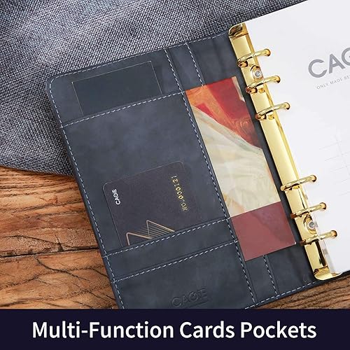 Miniatura 4 de CAGIE Diario con cerradura A6 pequeño diario de bloqueo para adultos, carpeta de piel sintética, 6 anillos, dragón, 6.9 x 4 pulgadas