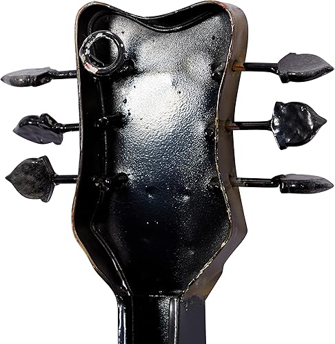 Miniatura 9 de Deco 79 Guitarra de metal para decoración de pared para el hogar, juego de 2 arte de pared de 14 x 4 x 35 pulgadas, multicolor