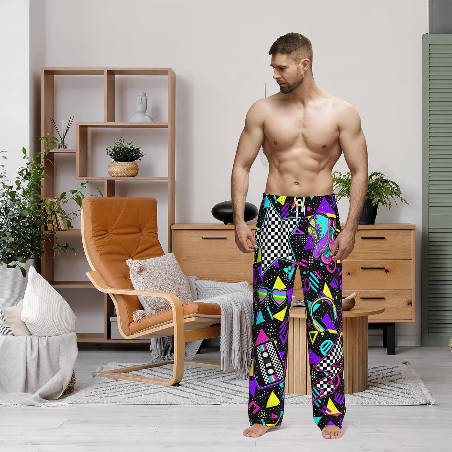 Mens Pajama Pants Soft Lightweight Men's Pajama Bottoms Sleep Lounge Pants For Men With Pockets Drawstring - Image 4