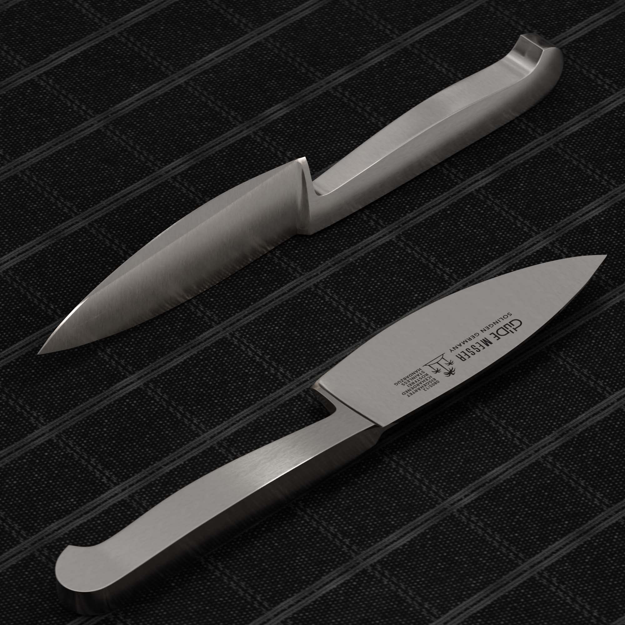 GÜDE Solingen - Hartkäsemesser Käsemesser geschmiedet, 12 cm, Ganzstahl, KAPPA, Handmade Germany, Silber