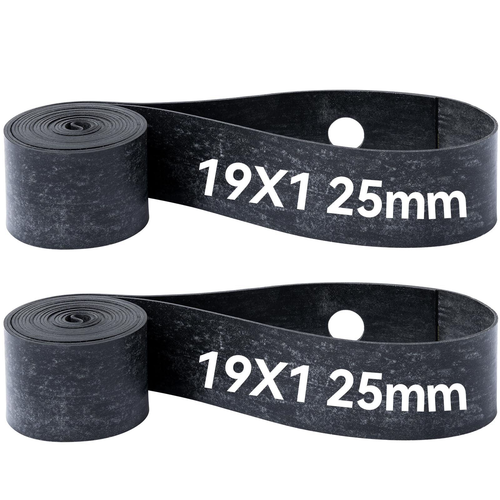2PCS Motorcycle Rim Strips Bands 19"x1", Durable Rubber Rim Tape with Valve Stem Hole Tire Liners Inner Tube Protection from Spoke Nipple Punctures fits 19 Inch Dirt Bike Off-Road Wheel Rims