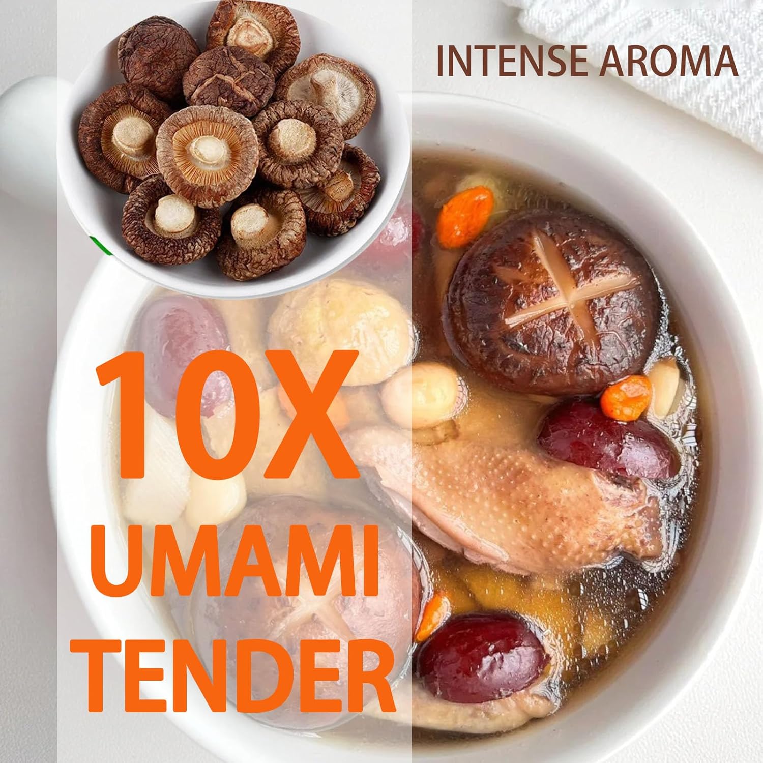 Dried Shiitake Mushrooms 12oz Bulk for Cooking / Soup Whole & Thick 140+ Buds Dry Shii-take Mushrooms Vegan & All Natural Drying Lentinus Edodes New Crop | Rehydrate Quickly