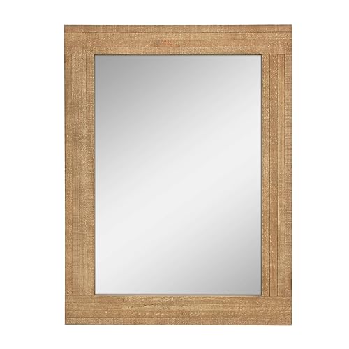 Stonebriar 24" x 18" Rectangle Natural Wood Frame Wall Mirror