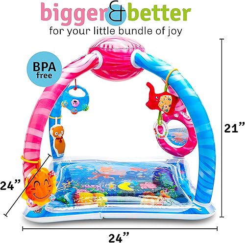 Miniatura 4 de Splashinkids Tapete de juego de agua para bebé centro de actividad gimnasio tiempo de abdomen juguetes para bebés juguetes sensoriales para niños