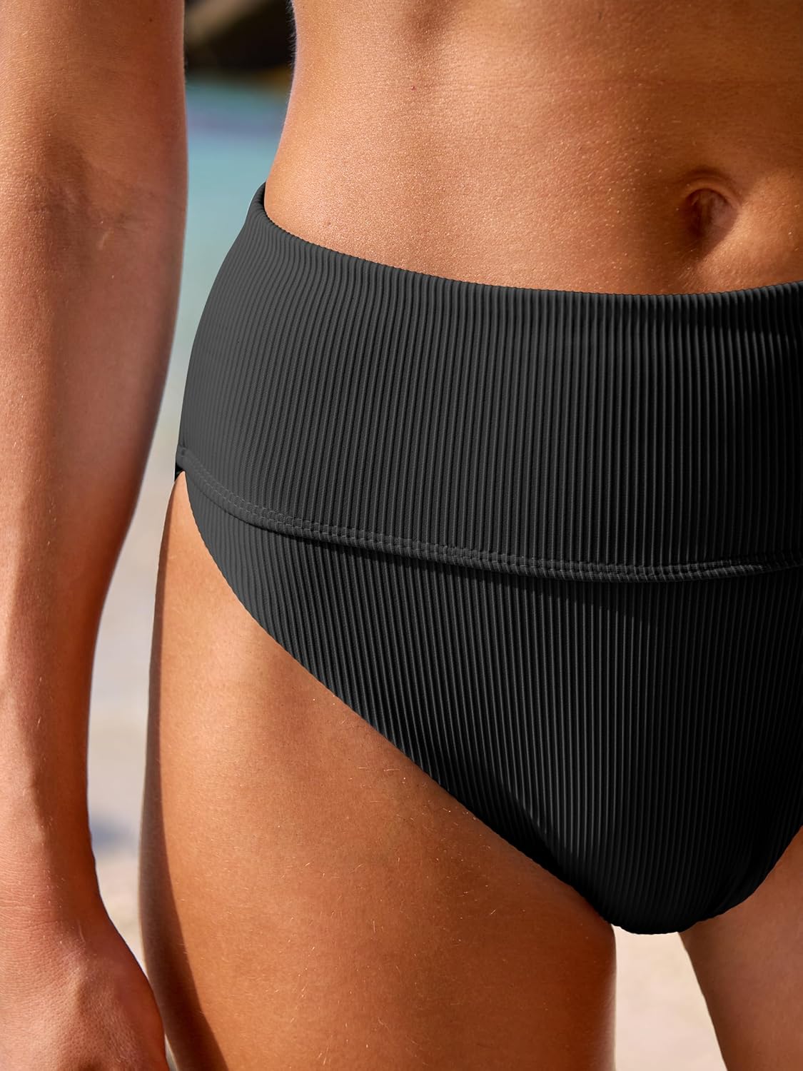 ANRABESS Bikini Sets for Women Summer High Waisted 2 Piece Bathing Suit Ribbed Tie Knot Swimsuit 2026 Beach Vacation Swimwear - Image 6