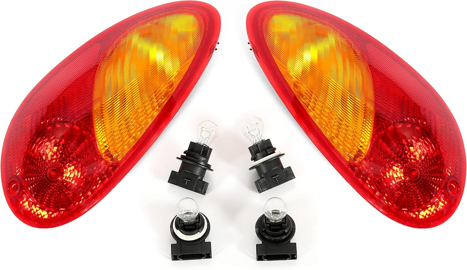 HECASA Tail Light Compatible with 2001-2005 Chrysler PT Cruiser Taillight Tail Lamp Brake Lamp Pair LH & RH Replacement for 5288743AG 5288742AG CH2800145 CH2801145 w/Bulb (Driver & Passenger Side)