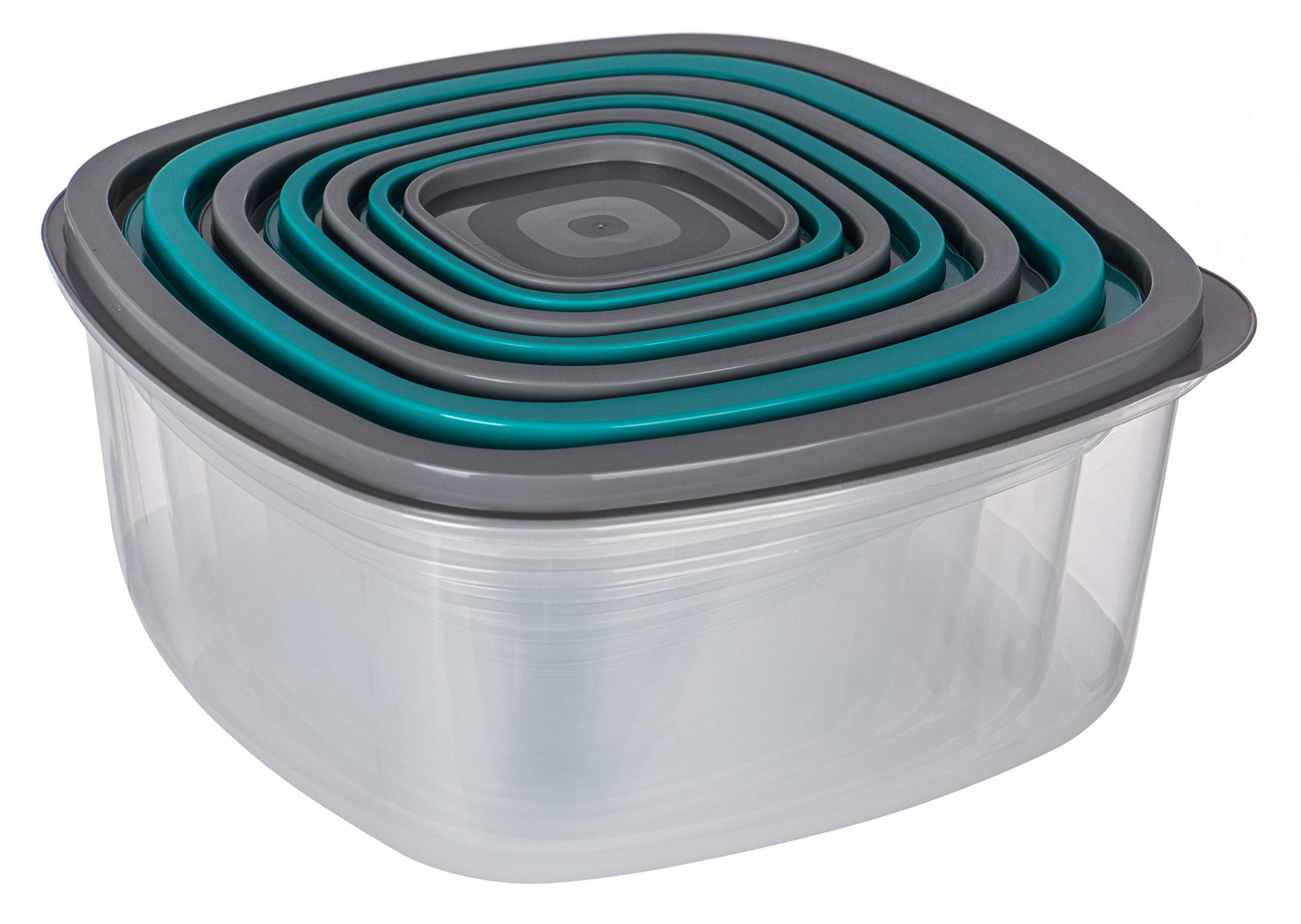 FiNeWaY 7pc Nesting Stackable Food Storage Containers Box with Airtight