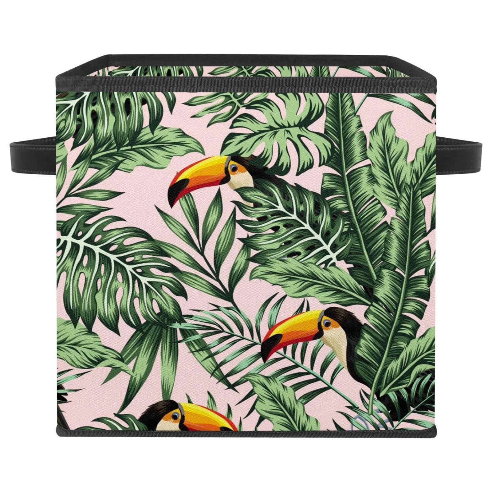 Boîte de rangement pliable oiseaux toucan pour décorer et ranger la chambre d'enfant