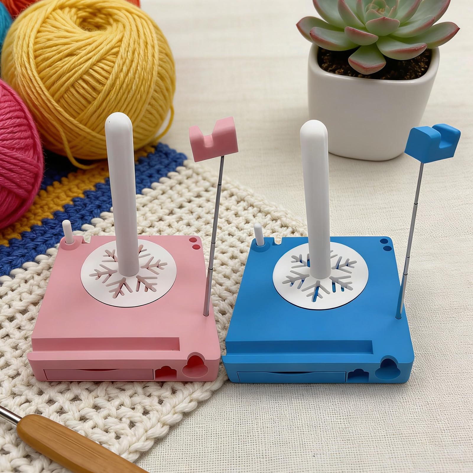 Generico Porta Gomitolo Uncinetto, Porta Gomitolo Multifunzionale con Cassetto Portaoggetti E Supporto Telefono, Regalo Donna