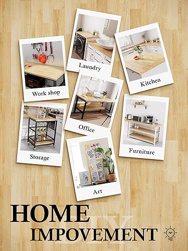 Miniatura 5 de Bloque de carnicero de madera maciza de abedul de 6 pies, 72 x 39 pulgadas, tabla de cortar para isla de cocina, mesa de comedor, oficina,