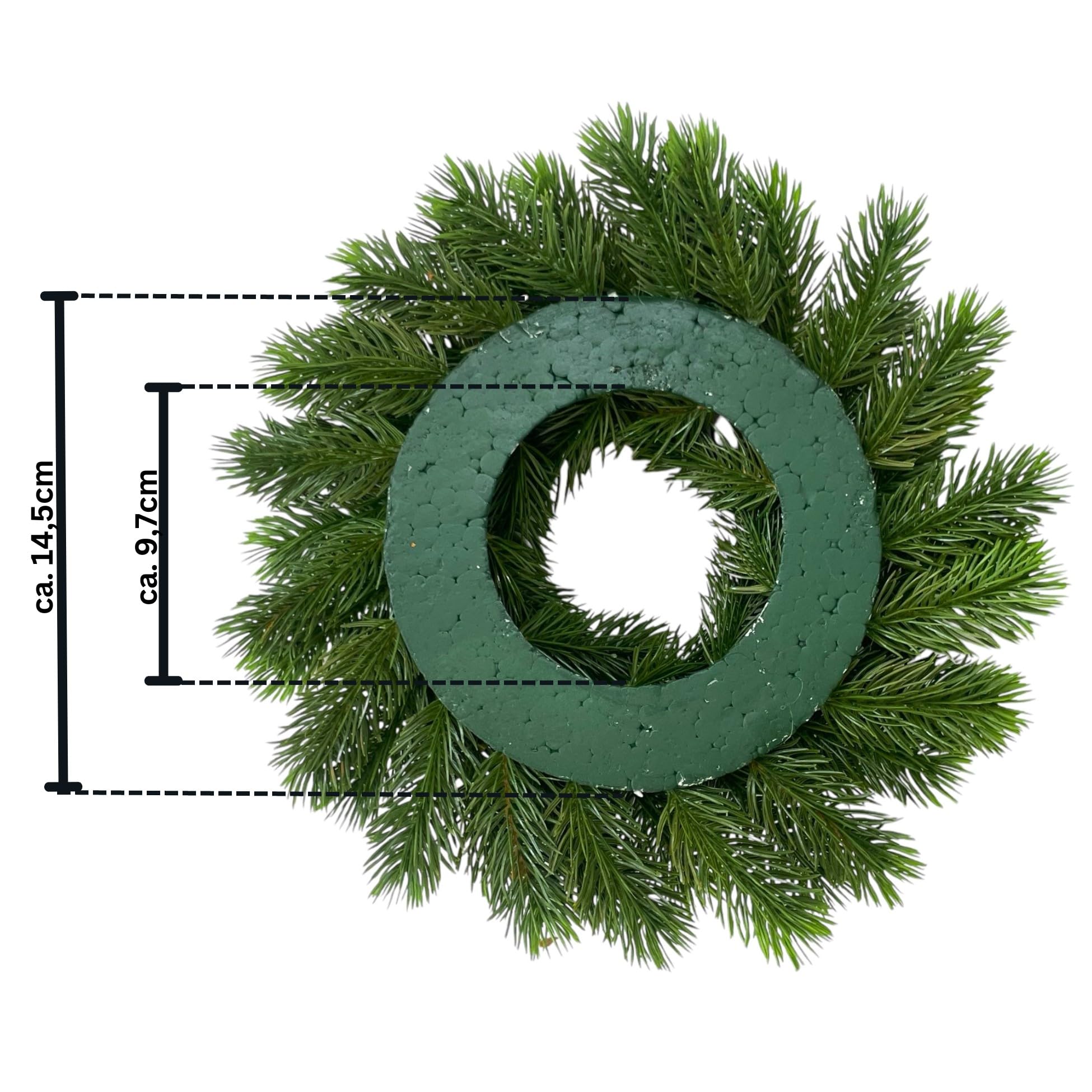 Künstlicher Tannenkranz mit echten Zapfen, ca. 24cm Ø. Türkranz, Adventskranz, Weihnachtskranz, Fengguo, Winterdeko, Weihnachtsdeko