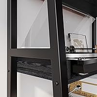 Vista 5 de Estantería Industrial IRONCK de 5 Niveles 80 cm de Ancho, Estantería de Escalera, Estantería de Almacenamiento, Unidad de Estantes, Mueble de Acento