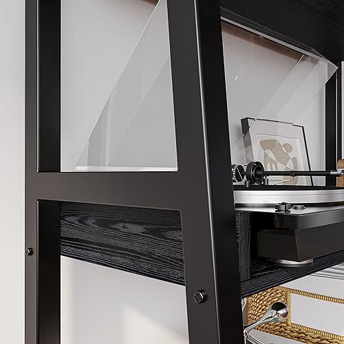 Miniatura 6 de IRONCK Estantería industrial de 5 niveles de 31.5 pulgadas de ancho, estante de escalera para estantería, estantes de almacenamiento, marco de metal