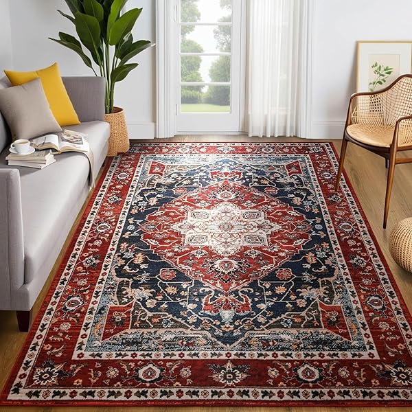 Distressed Boho Floral Accent Rug
