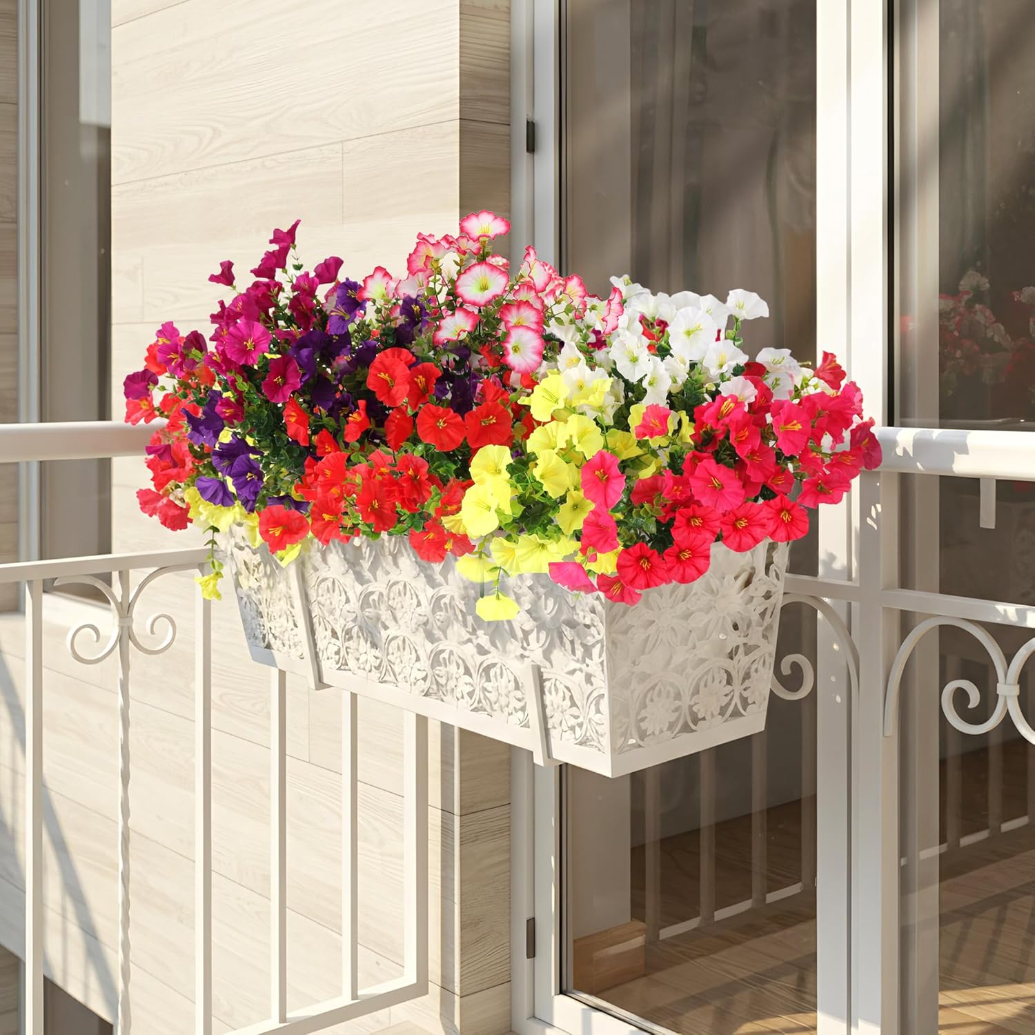 Artificial Flowers for Outdoors,Fake Flowers Faux Plants,Silk Flowers for Planter Garden Porch Window Box Outside Decoration,UV Resistant Fake Plants Spring Summer Home Indoor Decor-14 Bundles - Image 4