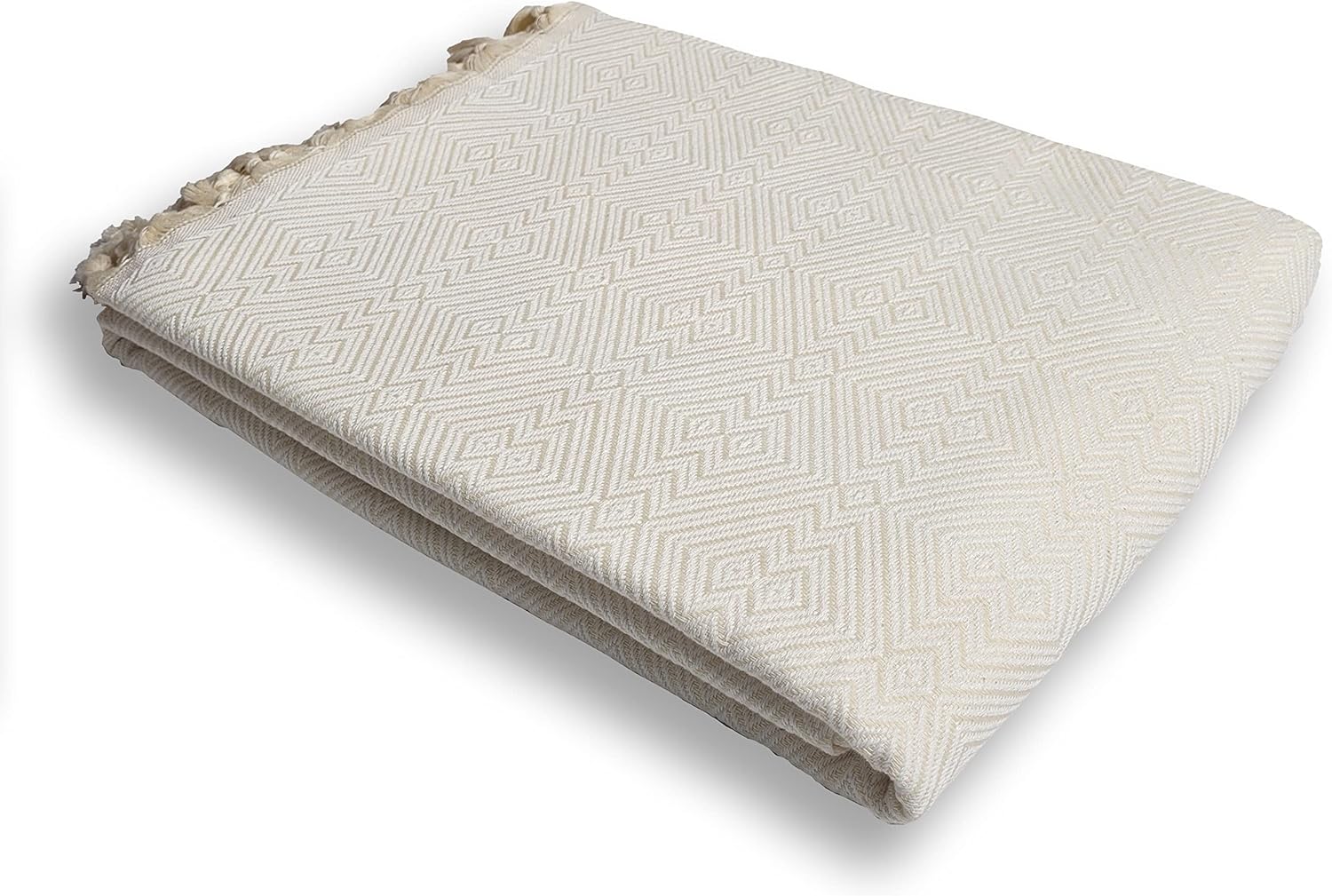 Wellstil Kaira King Size Cotton Blanket • Vintage Turkish Throw Blankets for Sofa