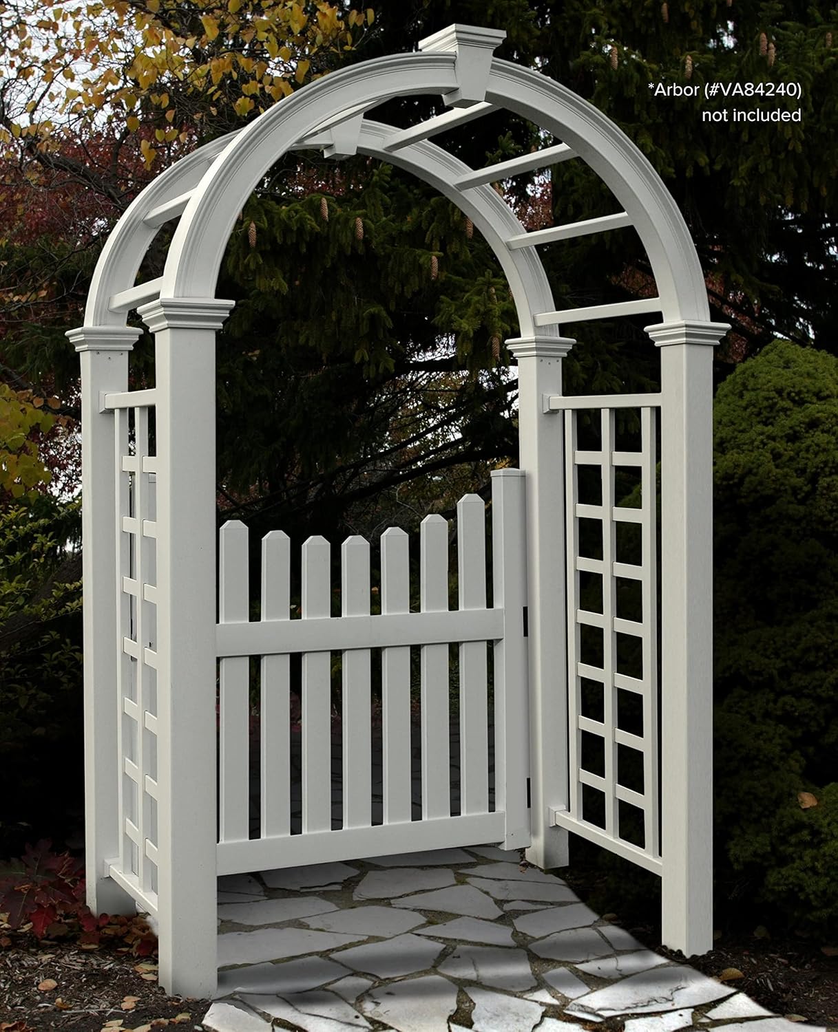48.5"W Vinyl Cottage Picket Gate