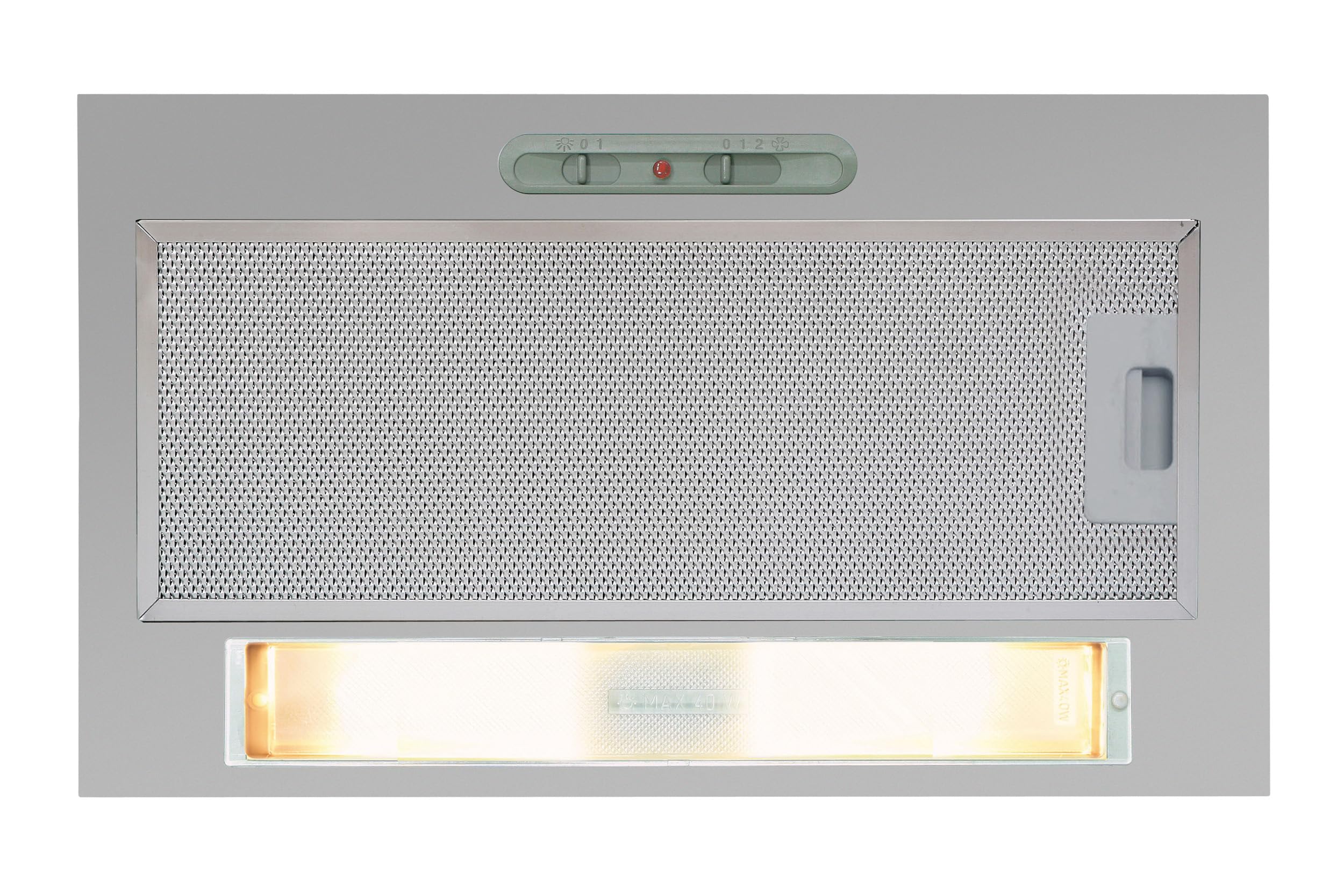 CATA G 45 X Cappa Aspirante Cucina Pannello di Controllo a Scorrimento 2 Livelli di Aspirazione Illuminazione LED E 14 Motore Extra Silenzioso Acciaio Inox Classe Energetica E 56cm