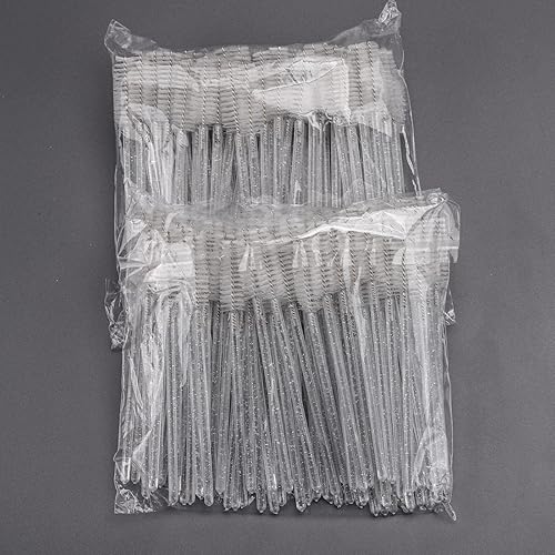 Miniatura 9 de Tbestmax 50 varitas de rímel desechables, brocha de cristal para extensiones de pestañas, pestañas de ojos y cepillo de maquillaje (blanco)