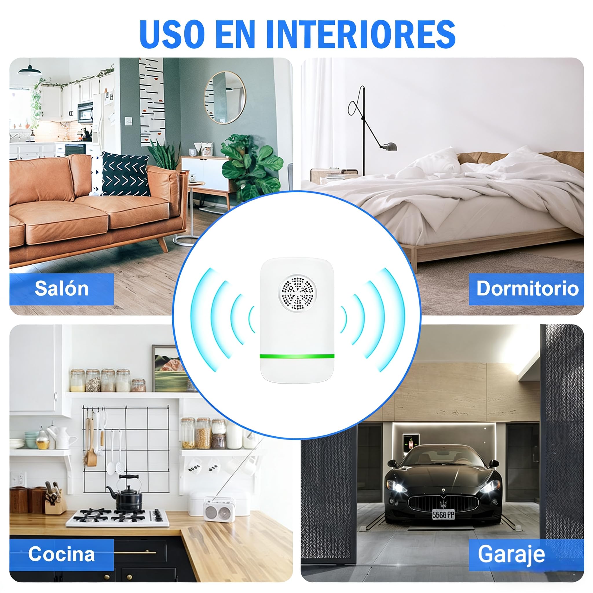 Repelente Ultrasónico de Plagas, Antimosquitos Electrónico Control de Mosquitos Hormigas, Cucarachas, Moscas, Arañas, Chinches, Ahuyentador de Ratas y Ratones para Interiores (2 Piezas)
