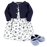 baby-girls Cotton Dress, Cardigan and Shoe Set