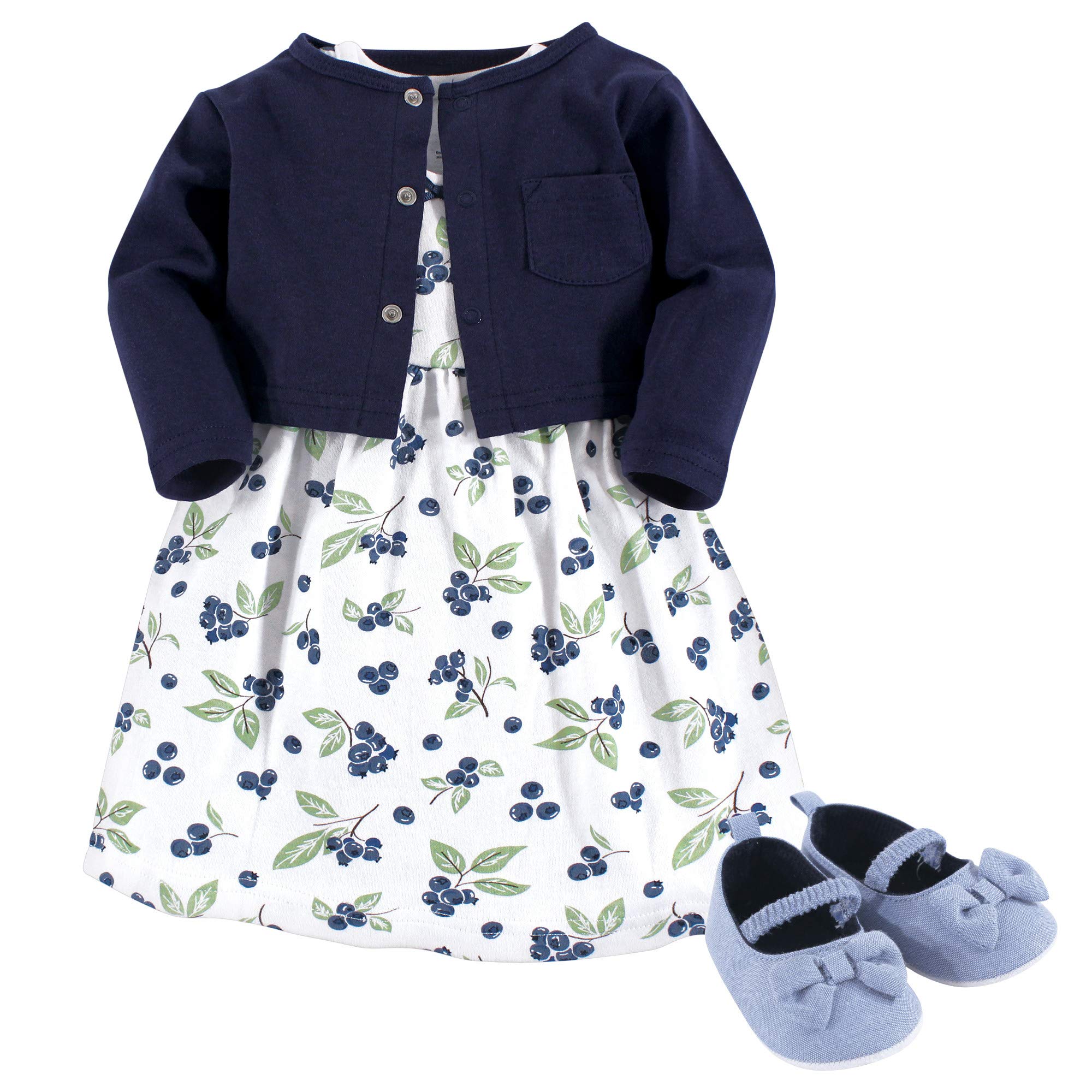 Hudson baby Conjunto de Vestido, Cárdigan Y Zapatos de Algodón Vestido informal Bebé-Niñas