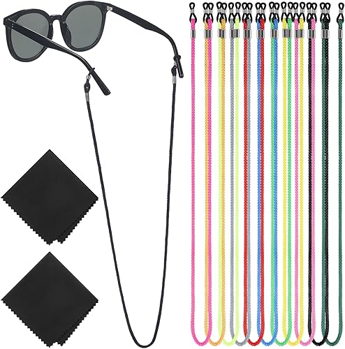 eBoot 12 piezas de gafas cordón gafas correa retenedor de gafas con paño de gafas