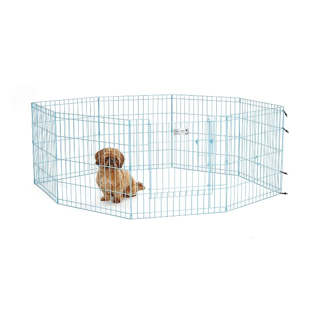 MidWest Homes for Pets - Parque de ejercicio y juego para perros y mascotas, metálico, plegable, con puerta…