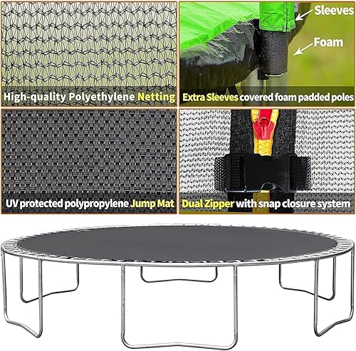 Miniatura 2 de Pvillez Tranpoline de 1500 libras 10 pies 12 pies 14 pies 16 pies para adultos de 8 a 10 años con aspersor bola de agua luces con altavoz de música