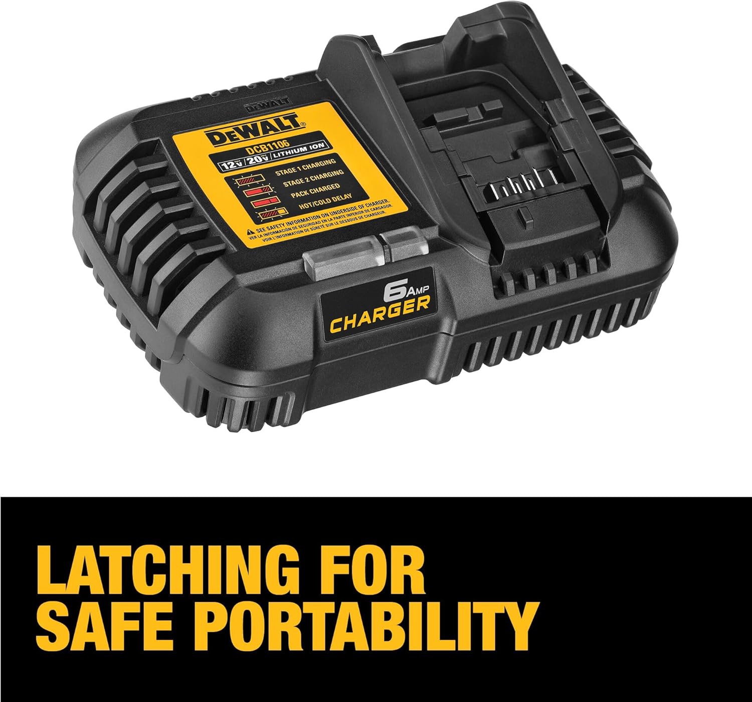 DEWALT 12V MAX*/20V MAX*/FLEXVOLT 6 Amp Charger (DCB1106) - Image 4