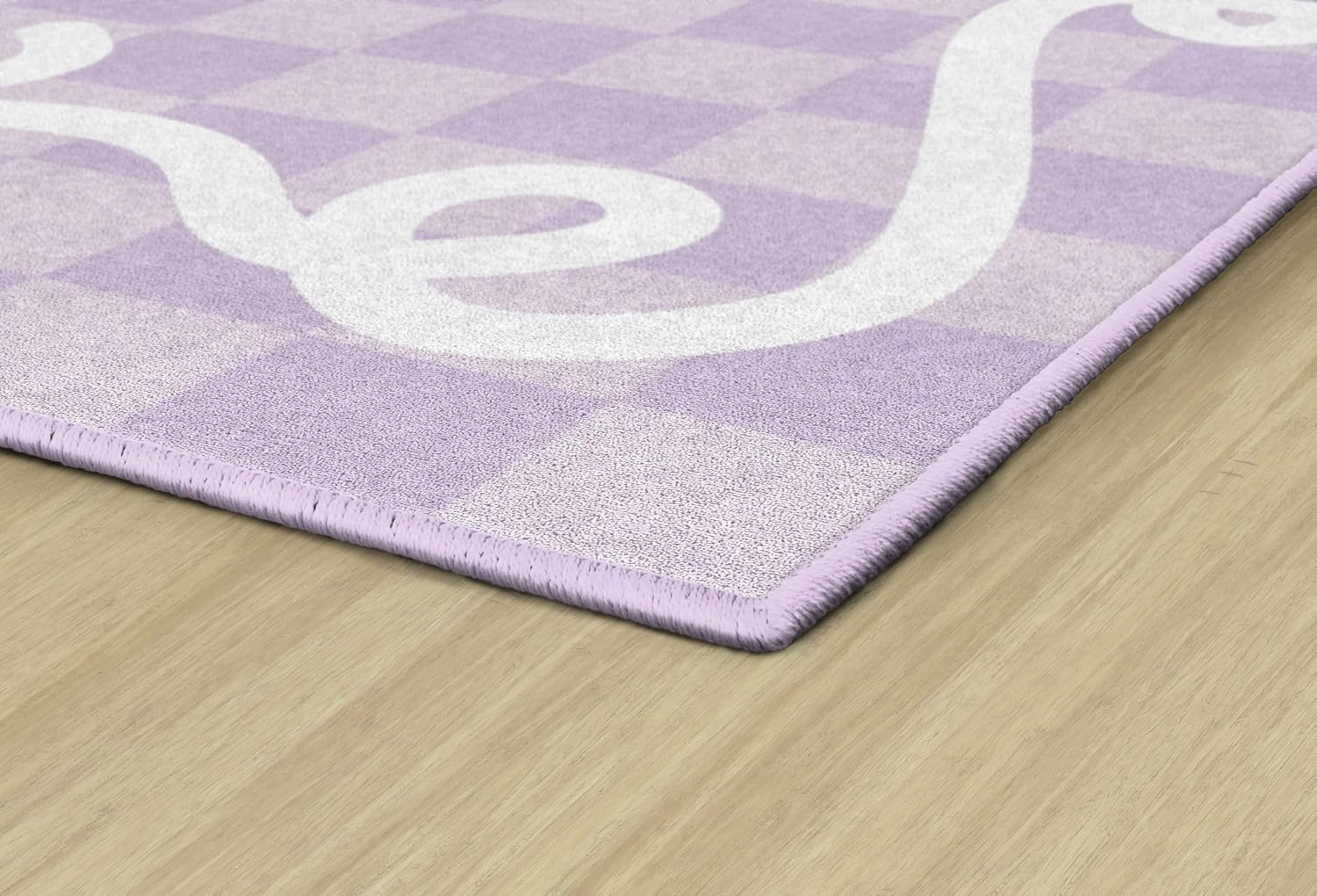 Flagship Carpets Bow Border in Lavender Educational Area Rug for Kids Room, Children's Classroom Rug for Teaching and Playroom, 7'6" X 12' - Lavender