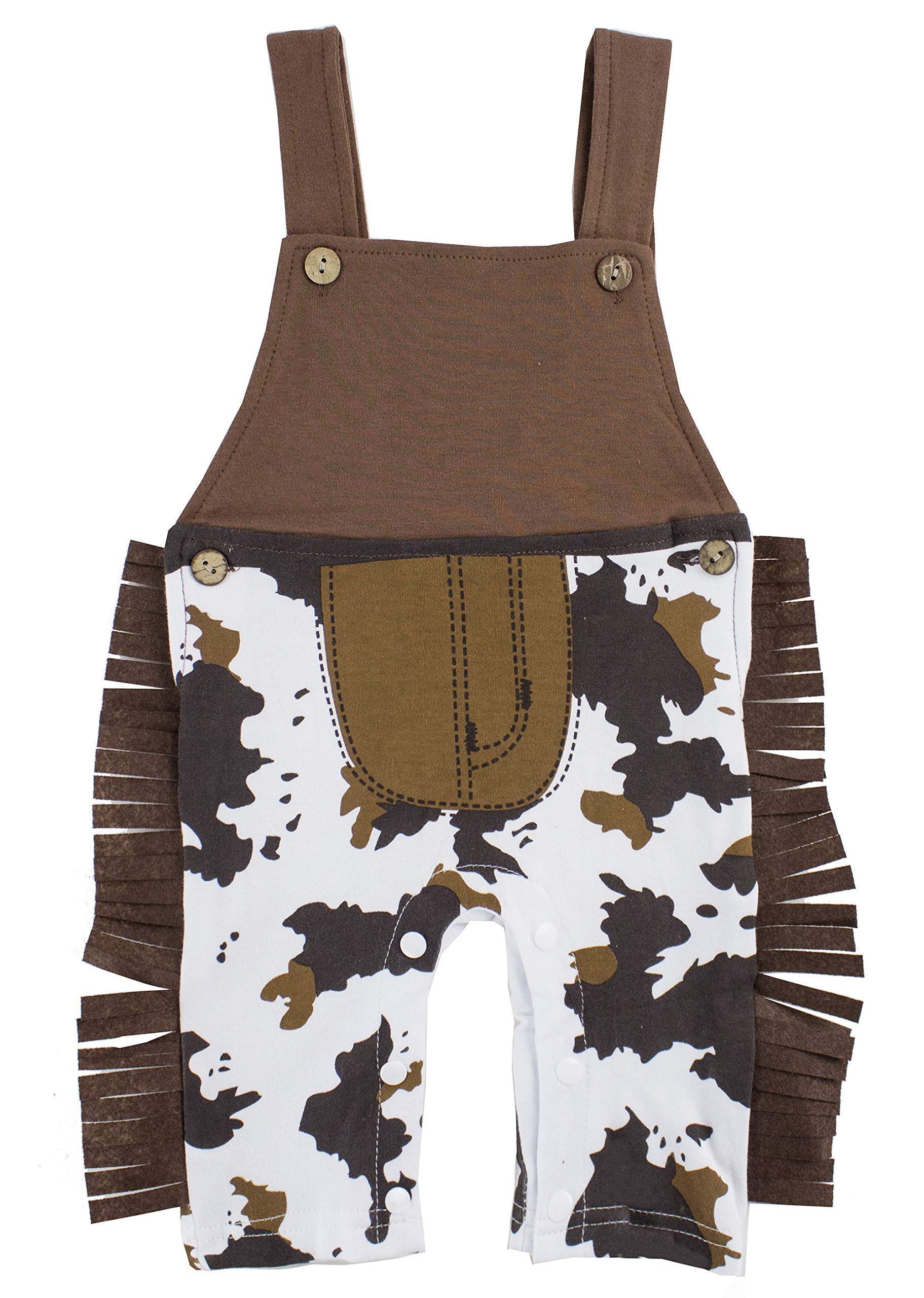 stylesilove Toddler Baby Boy Brown Cowboy Romper, and Hat, Bandana 3-Piece Outfit for Dress Up, Birthday, Themed Party (Brown, 4T)