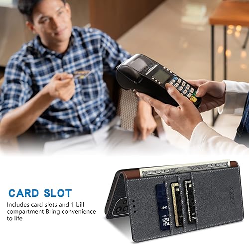 Miniatura 25 de ZZXX Funda tipo cartera para Samsung Galaxy A53 5G con bloqueo RFID, soporte de ranura para tarjetas, funda protectora de cuero magnético fuerte